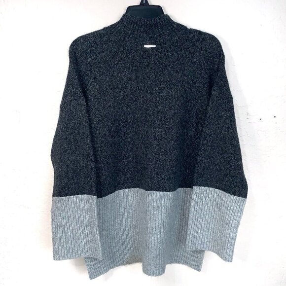 Michael Michael Kors Colorblock Sweater Womens Large Mock Neck Wide Drop Sleeves - Picture 4 of 11